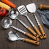 Wood-Grain Handle Stainless Steel Spatula